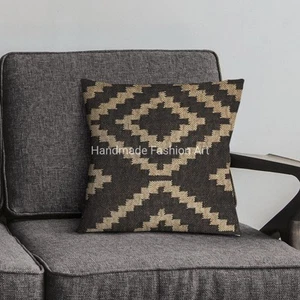 Vintage Boho Pillow Jute kilim pillow cover Navajo south western cushion cover - Imagen 1 de 6