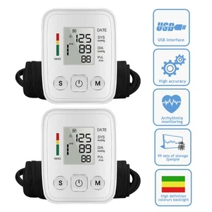 2er Pack Arm Blutdruckmessgerät Digital BP Manschettenmaschine Automatisch Pulsmesser - Bild 1 von 16