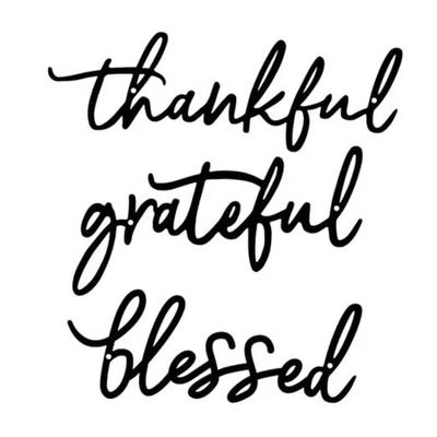 Thankful Grateful Blessed Letter Sign Metal Wall Decor, 3 Piece Letters Black - Image 1 of 4