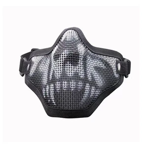 Super Cool Metal Half Face CS Field Protection Skull Mask Halloween Horror Props - Picture 1 of 9