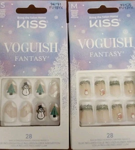 KISS imPRESS No Glue Nails Peel Press Christmas new 2-30 1-short 1-medium new - Picture 1 of 1