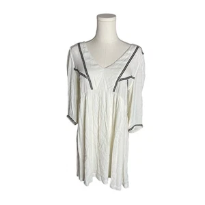 mini abito ricamato ba&sh Alma manica 3/4 bianco sporco taglia 2/US M - Foto 1 di 15