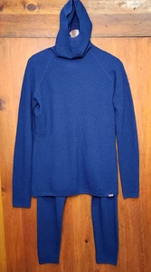 Patagonia Capilene Air Base Layer Set Damen XL Navy Merinowolle Hoodie Leggings - Bild 1 von 24