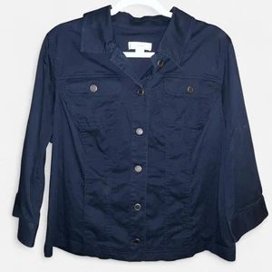 1X Christopher Banks / CJ Banks marineblaues Sakko mit Knopfdetail - Bild 1 von 8