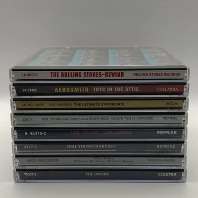 8 CD Lot Classic Rock Aerosmith-Neil Young-Who-Doors-Hendrix-Rolling Stones Foto 1 de 4