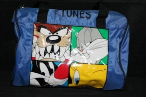 Vintage Looney Tunes 90er kleine Handgepäck Kulturbeutel Handtasche für Kinder Reise blau - Bild 1 von 15