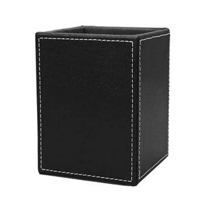 Pen Holders Square Leather Pencil Holders Makeup Brush Container for Students - Picture 1 of 12