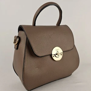 Borsa a mano strutturata Dune London marrone con accenti oro borsetta manico superiore - Foto 1 di 7