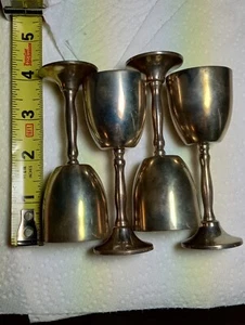 LUXOR 925 STERLING Liqueur Cordial Demitasse Kiddush CUPS 252.48 GRAMS SOLID - Picture 1 of 10
