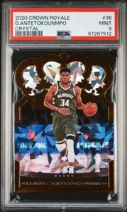 Crown Royale Giannis Antetokounmpo #36 Bucks Crystal PSA 9 Pop 2 Bucks 2020-21 - Imagen 1 de 2