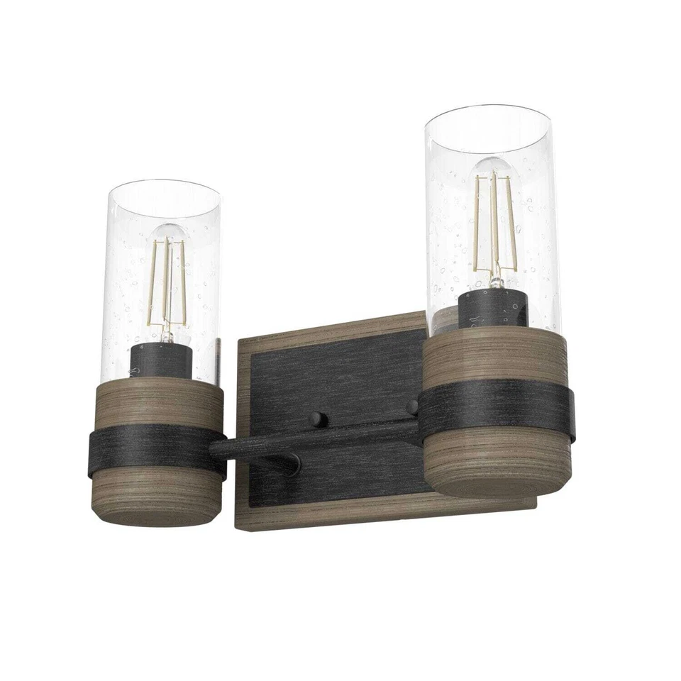 River Mill 2 Light Mountain Modern Rustic Metal Vanity w/ Wood Look Finish - Image 1 of 1