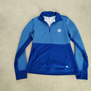 adidas L Mens Philadelphia 76ers 1/4 Zip Pullover Climalite Sweatshirt Blue VGUC - Picture 1 of 9