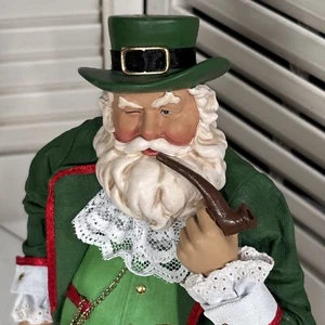 Kurt Adler KSA Collectibles Fabriche Santa IRISH EYES SMILING Musical Figurine - Picture 1 of 16