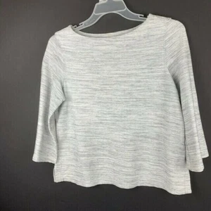 Top de mujer Old Navy talla L negro gris cuello barco manga 34 corto - Imagen 1 de 5