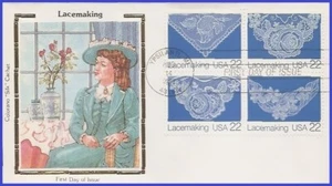 USA4 #2351-54 U/A COLORANO SILK FDC BL4 Lacemaking - Bild 1 von 1