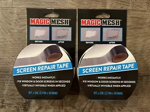 (2) *New* Magic Mesh Screen Repair Tape 9ft X 2in Window & Doors Screen Repair* - Picture 1 of 1
