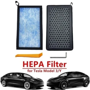 For Tesla Model 3 Y Air Filter HEPA 2 Pack Activated Carbon Cabin Air Filter - Picture 1 of 9