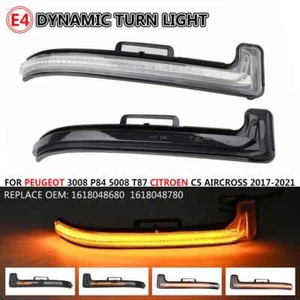For Peugeot 3008 5008 17-21 LED Dynamic Turn Signal Light Side Mirror Indicator - Picture 1 of 24