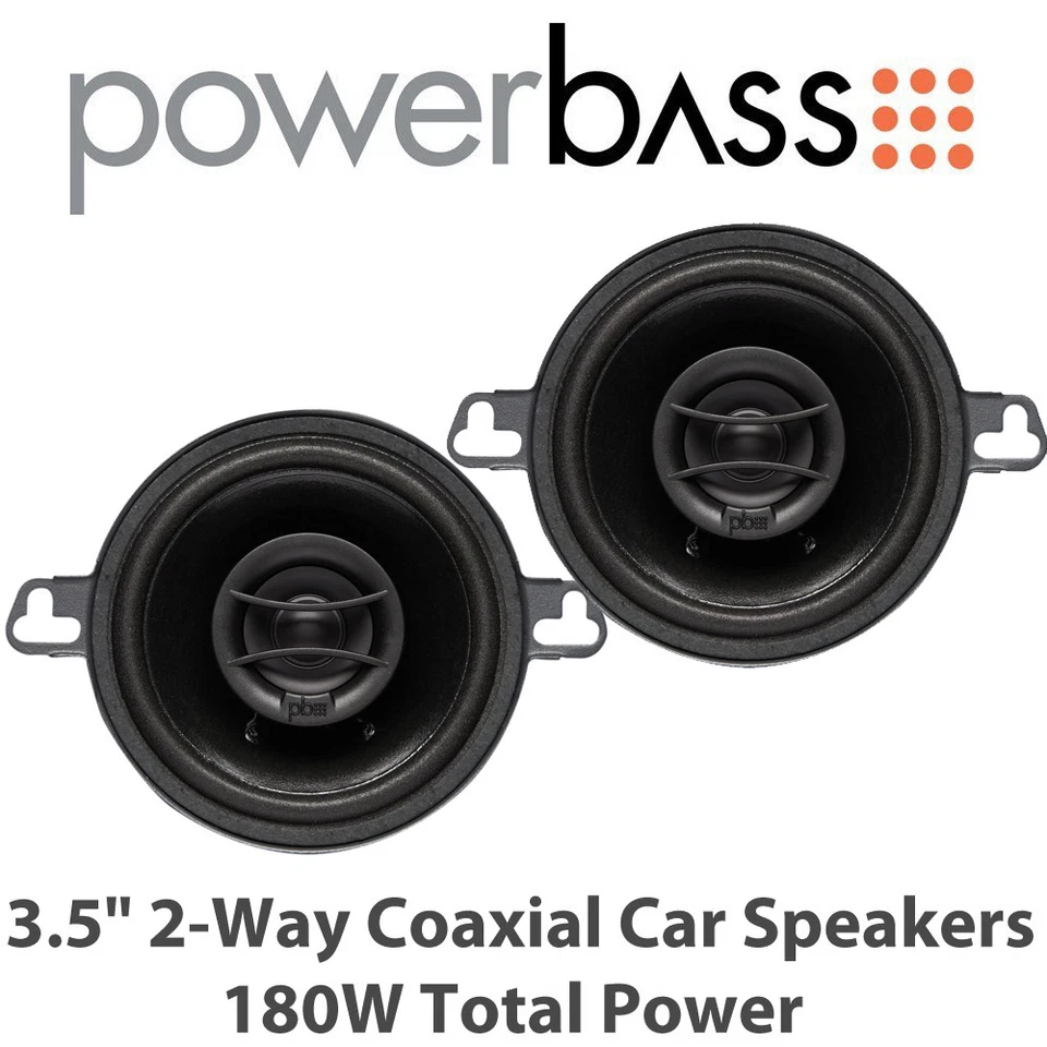 Powerbass S-3502 - 3.5" 2-Way Coaxial Car Speakers 180W Total Power BNIB - Image 1 of 1