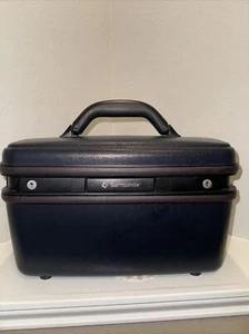 Vintage Samsonite Silhouette Travel Train Case Beauty Carry On Luggage Black EUC - Picture 1 of 15