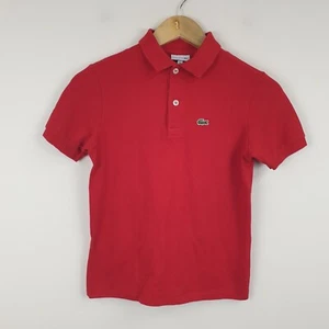 LACOSTE Polo Shirt Boys 12 Years Red Short Sleeve Collared Cotton 152cm - Picture 1 of 11