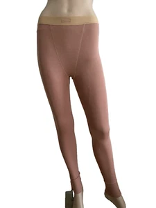 SKIMS LOUNGEWEAR TAN RIBBED STRETCH COTTON LEGGINGS XS UK 4-6 US 0-2 BNWT RARE - Picture 1 of 8