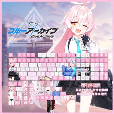 Takanashi Hoshino Blue Archive Mechanical Keyboards Thermal Sublimation Keycaps  - Image 1 of 4