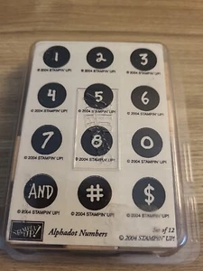 Stampin Up ALPHADOT 1-8 and 0 NUMBERS, And, #, $ Rubber Stamp Set of 12 NEW - Picture 1 of 6