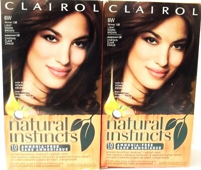 CLAIROL Natural Instincts 6W LIGHT WARM BROWN Semi Permanent Color 13B, NEW X 2 - Image 1 of 4