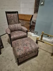 Original Giorgetti Italien Sessel + Hocker - Bild 1 von 10