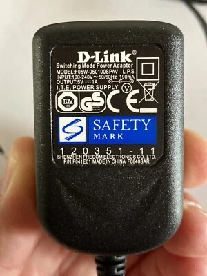 Alimentatore Originale D-Link F05W-050100SPAV Output: 5V 1A - Immagine 1 di 3