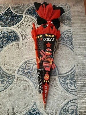 Schultüte Zuckertüte NINJAGO Motiv mit Ninja Leuchtschwert rot 2025 Name (64) - Bild 1 von 4