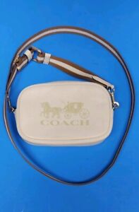 Coach Convertible Belt Bag w/Horse&Carriage Chalk Leather Crossbody bag 79212