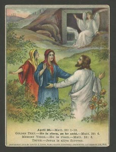 Antique Christian Lesson Card - Our Risen Lord - Lesson 3, Apr. 1919 - Picture 1 of 2
