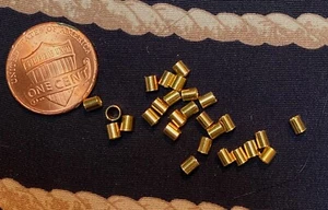 Vermeil crimp beads, 3 x 3 mm,  24 units - Picture 1 of 2
