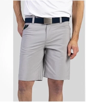 William Murray Mens 38 Classic 10" Shorts Flat Front Lt Grey w/ Tartan NWT $80 - Image 1 of 4