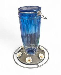 Alimentador para colibrí botella de vidrio Birds Blue Jewel, capacidad de 20 oz para atraer aves - Imagen 1 de 6