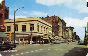Postal MA Holyoke High Street Hampden County Massachusetts años 50 - Imagen 1 de 2