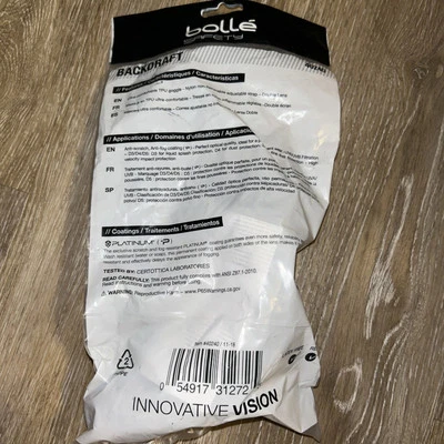 Bolle 40240 Backdrat 护目镜 - 黑色/灰色镜框 - 透明白金镜片 — 第 1/2 张图片