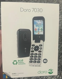 Brand New Doro 7030 4G Dual Sim Card Big Keys, Loud Sound, Black UNLOCKED Uk - Picture 1 of 4