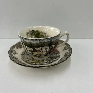 Juego de taza y platillo de té Friendly Village Johnson Brothers The Ice House England - Imagen 1 de 12