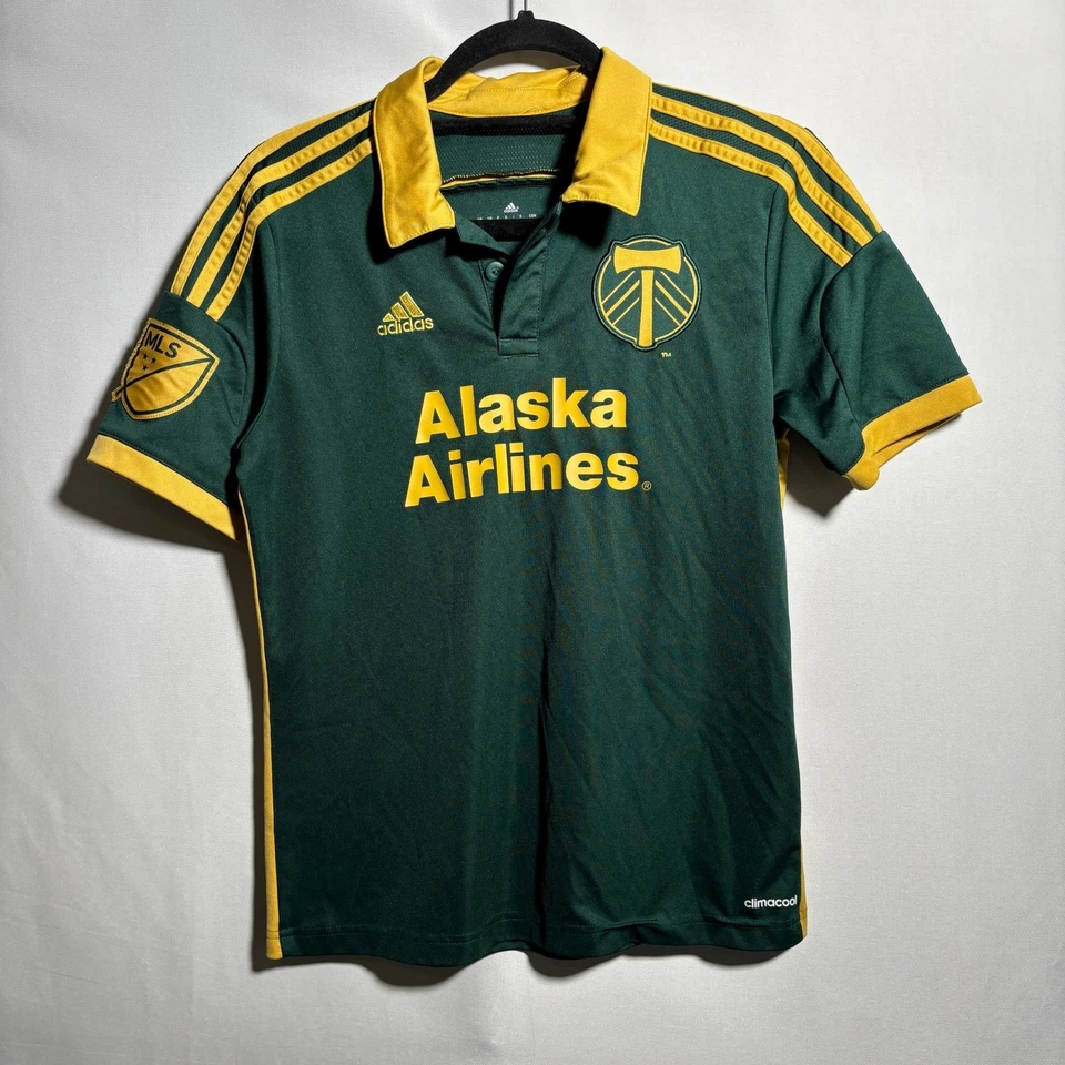 Camiseta de fútbol Adidas Portland Timbers Alaska Airlines juvenil L verde 13-14 años MLS Foto 1 de 4