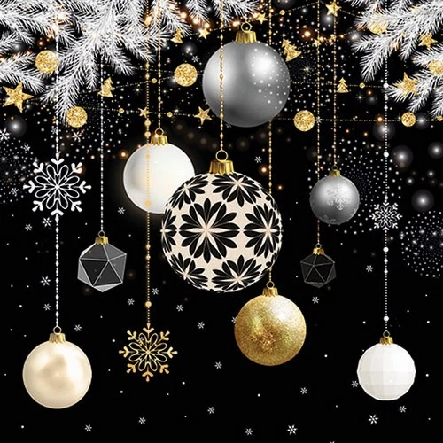 Weihnachts-Party-Banner Schwarz-gold – 180x109 Cm, Wiederverwendbar, Für Weihnachten & Silvester-Deko