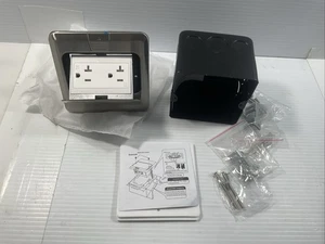 Pop-up Floor Electrical Socket Box Kit,stainless Steel Duplex TR receptable Outl - Picture 1 of 4