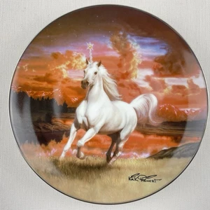 The Mystical Diamond Unicorn Decorative Franklin Mint Heirloom Horse Plate - Picture 1 of 9