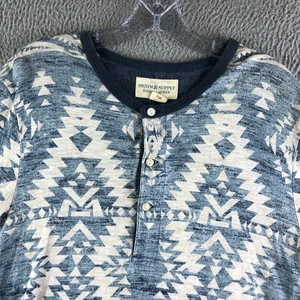 Denim & Supply Ralph Lauren Henley Hemd Herren Medium Blau Azteken Langarm - Bild 1 von 9