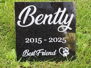 Pet Memorial Grave Marker Headstone Granite Stone Garden Burial Plaque Loved d8 - Picture 1 of 10