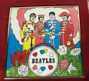 RARE BEATLES CARNIVAL MIRROR FAIR PRIZE 12x12 SGT PEPPERS LONELY HEARTS CLUB BND - Picture 1 of 20
