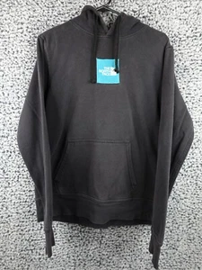 Northface Hoodie Teal Box Logo Embroidery Sz Small Black Hoodie Kangaroo Pocket - Picture 1 of 13