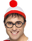 Mütze mit Brille wo ist Walter Kostümaccessoire weiss-rot - Cod.69586